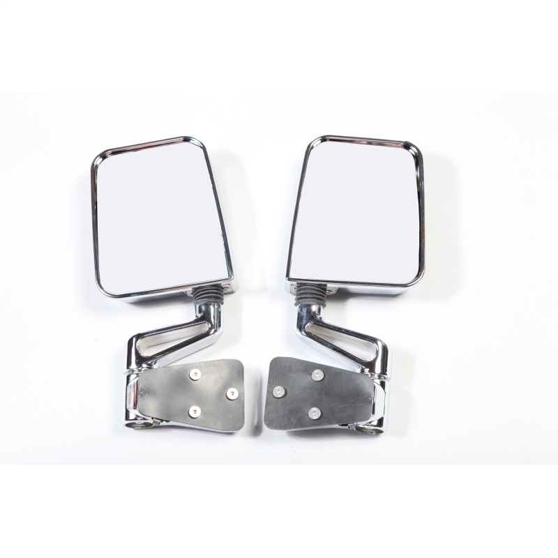 Jeep Wrangler TJ Door Mirror Kit - Rugged Ridge - Dual Focus - Chrome - `97-`02